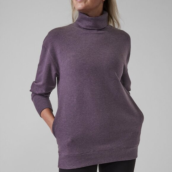 Athleta Tops - Athleta - Balance Cinch Turtleneck Sweatshirt in Crocus Violet Heather, L